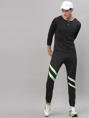 JUMP USA Men Black Solid Active Wear Slim-Fit Joggers