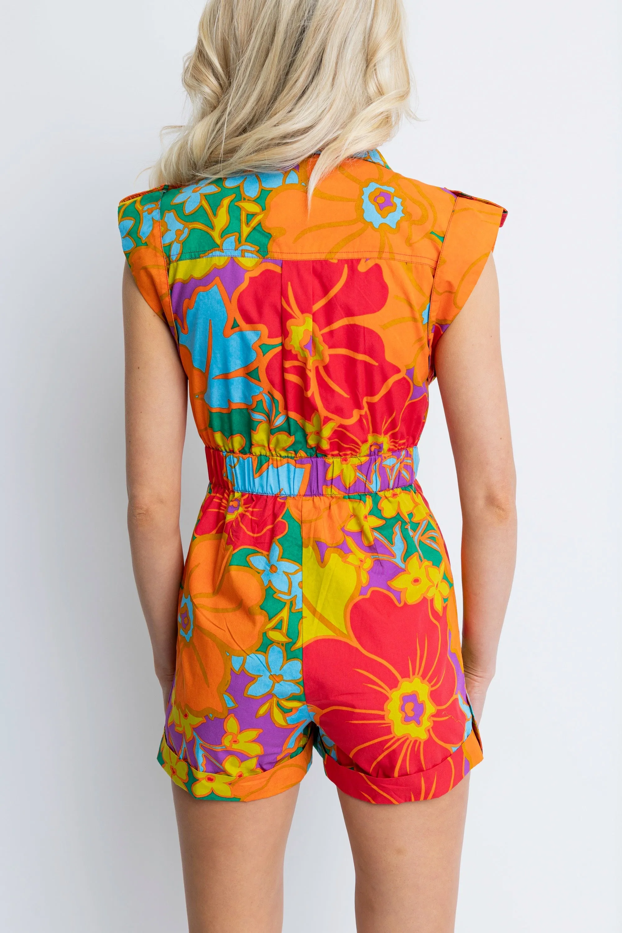 Karlie: Multi Floral Utility Romper