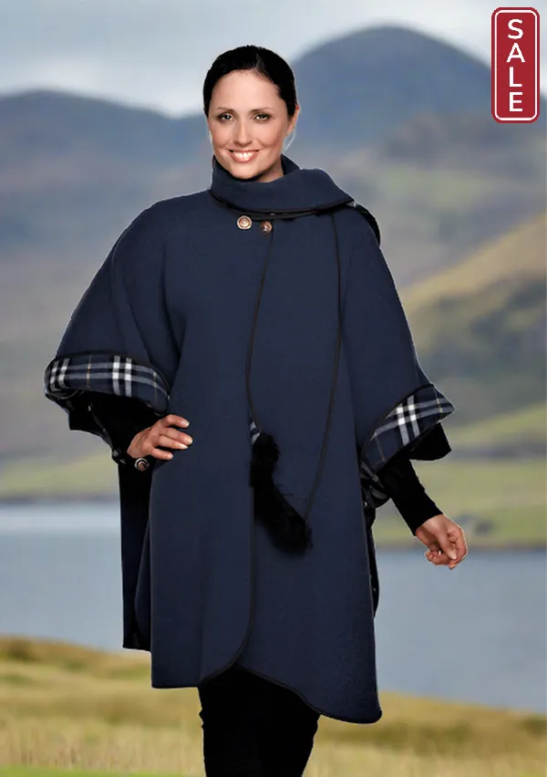 Kesta OSFA Long Reversible Cape.navy