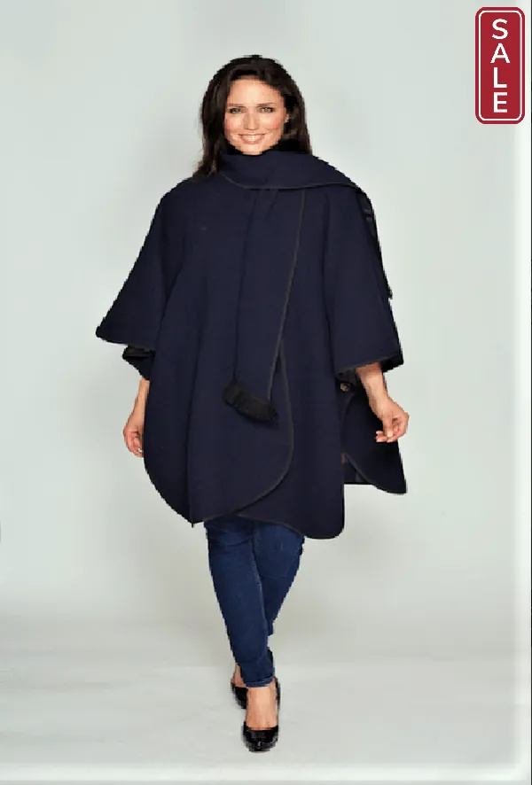 Kesta OSFA Long Reversible Cape.navy