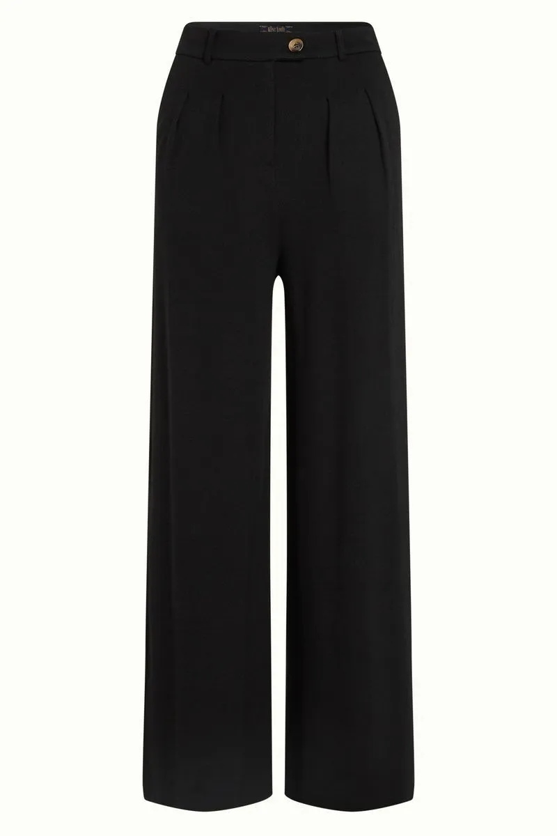 King Louie Black Milano Crepe Fintan Trousers