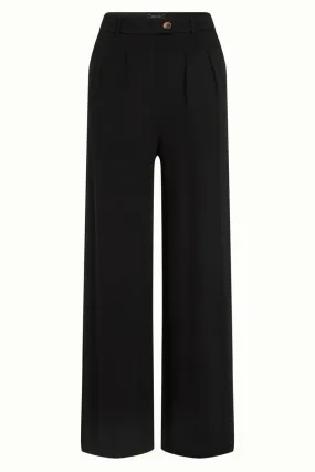 King Louie Black Milano Crepe Fintan Trousers