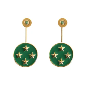 Kyra Green Earrings 2 In 1