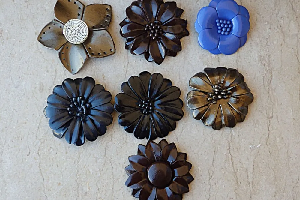 Leather brooch