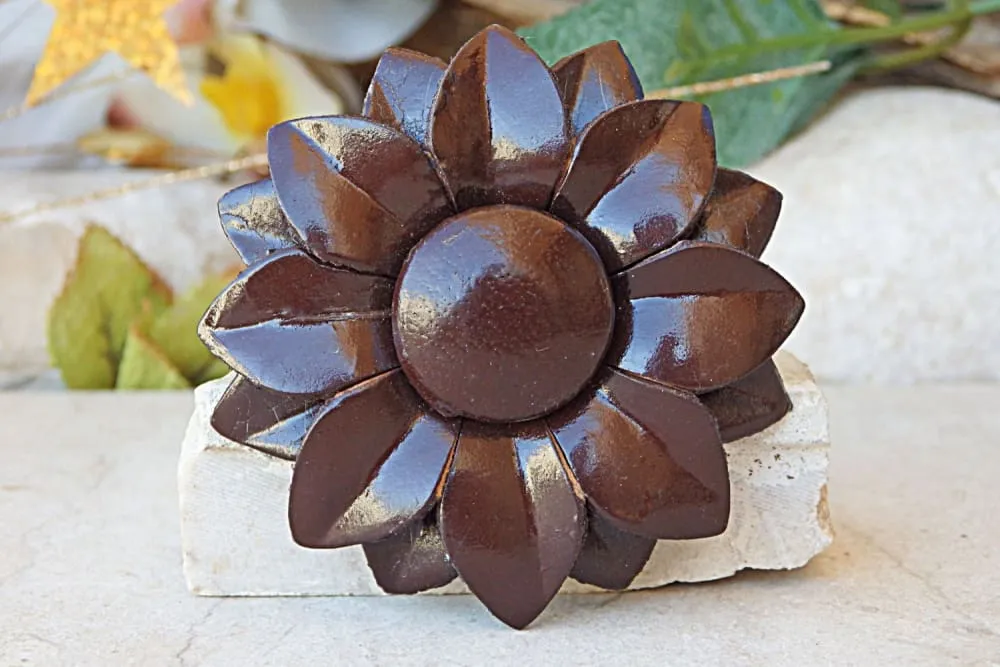 Leather brooch