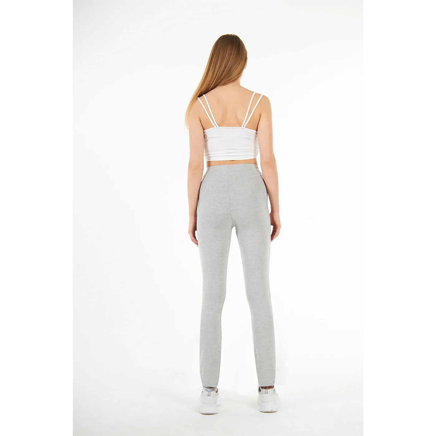 Light Grey Cotton Jersey Leggings