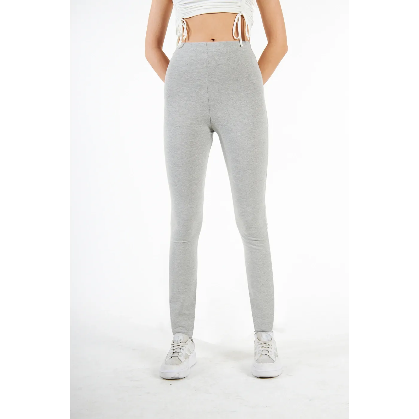 Light Grey Cotton Jersey Leggings