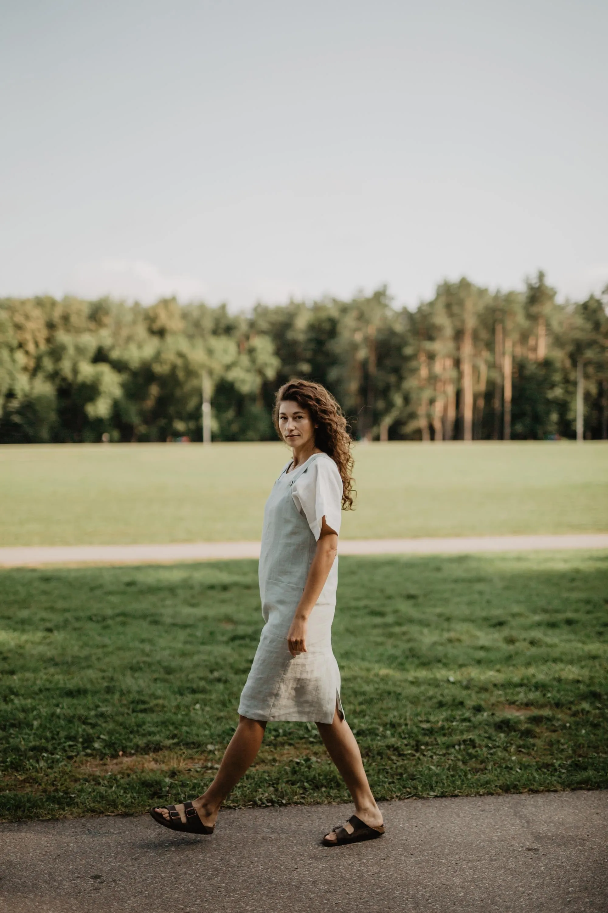 Linen apron dress JADE by AmourLinen