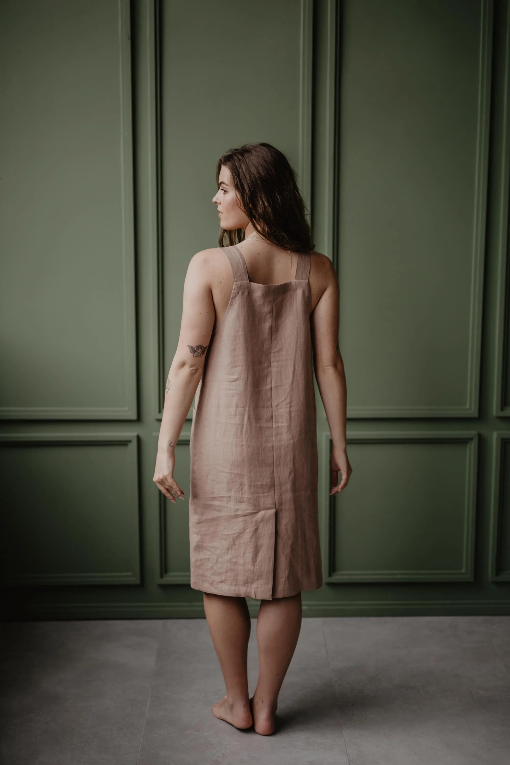 Linen apron dress JADE by AmourLinen