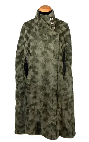 Long Cape - Cuddly Faux Fur in Army Green (One Left!)