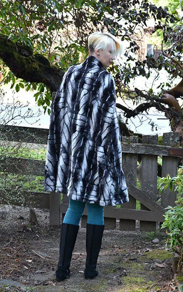 Long Cape - Luxury Faux Fur in Honey Badger  - Sold Out!