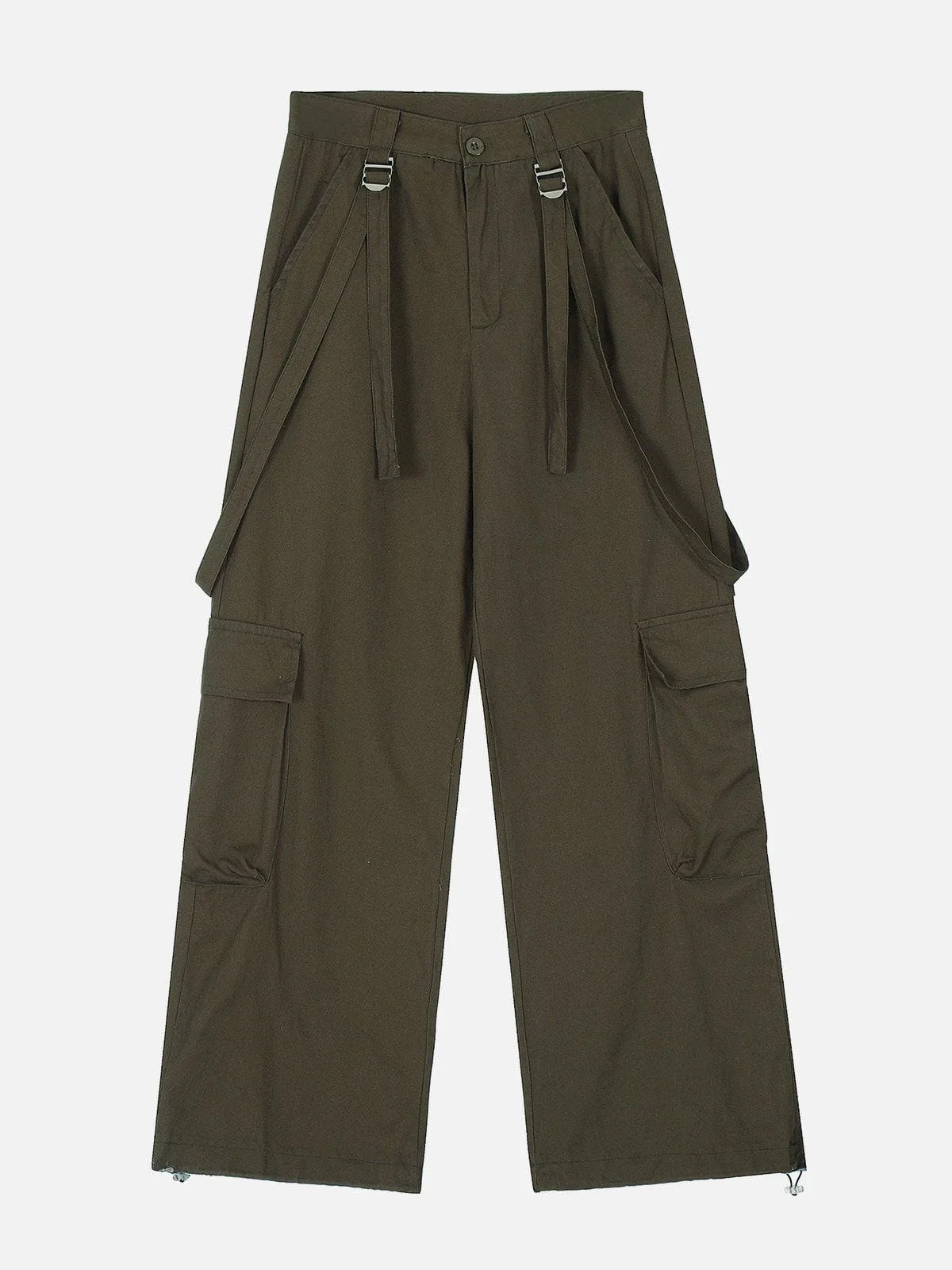 Long Ribbon Big Pocket Cargo Pants