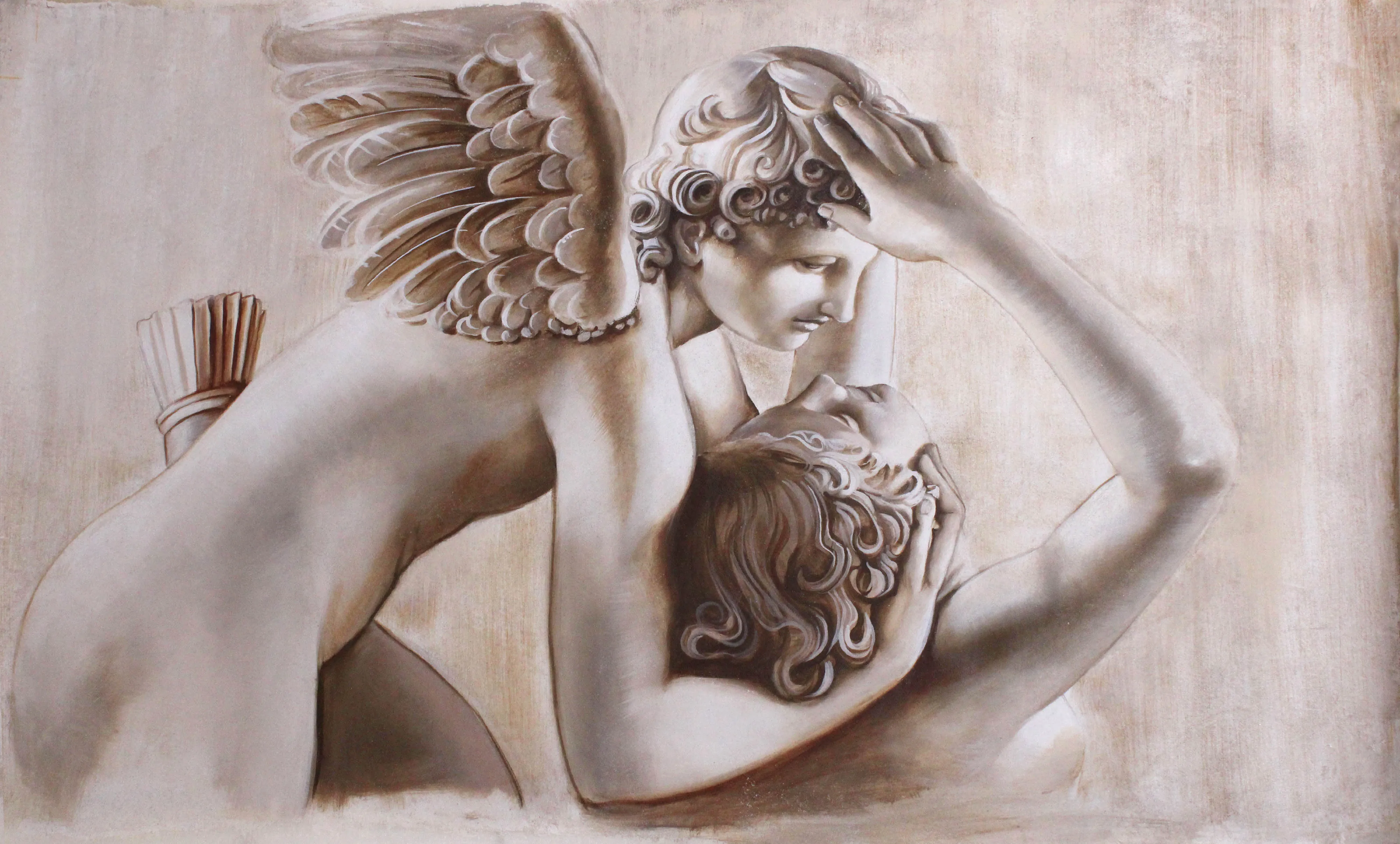 Love of Cupid and Psyche Fresco Painting