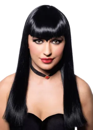 Luna Deluxe Straight Black Womens Vampire Costume Wig