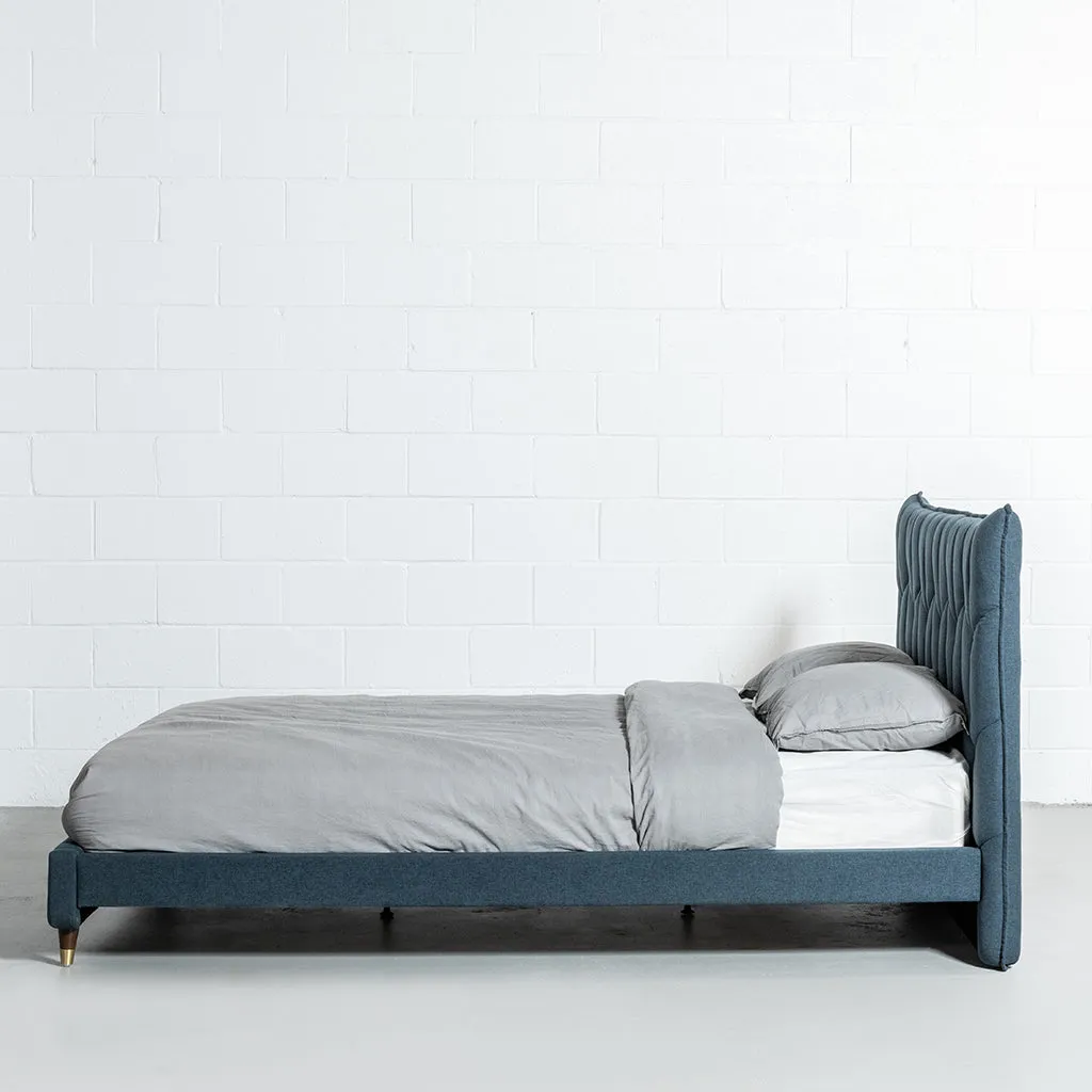 MAPLE - Dark Blue Fabric Bed