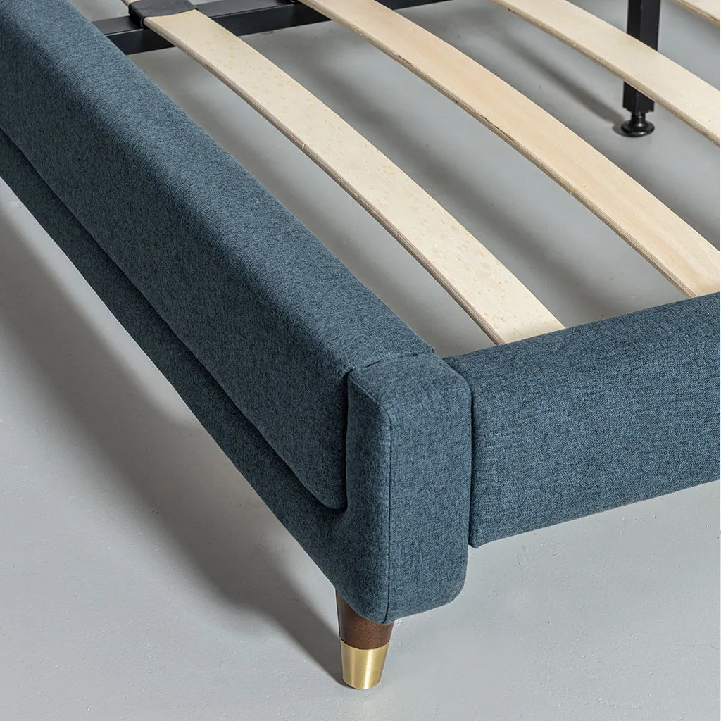 MAPLE - Dark Blue Fabric Bed