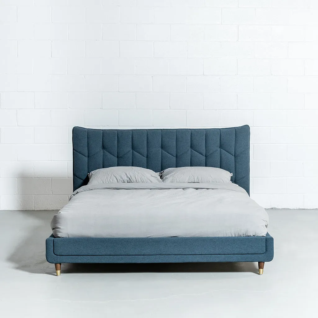 MAPLE - Dark Blue Fabric Bed