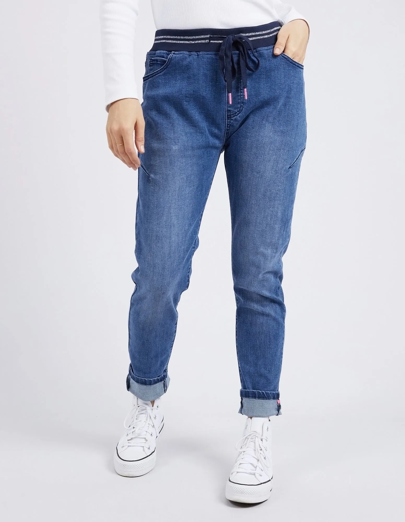 Melody Denim Jogger Dusty Blue