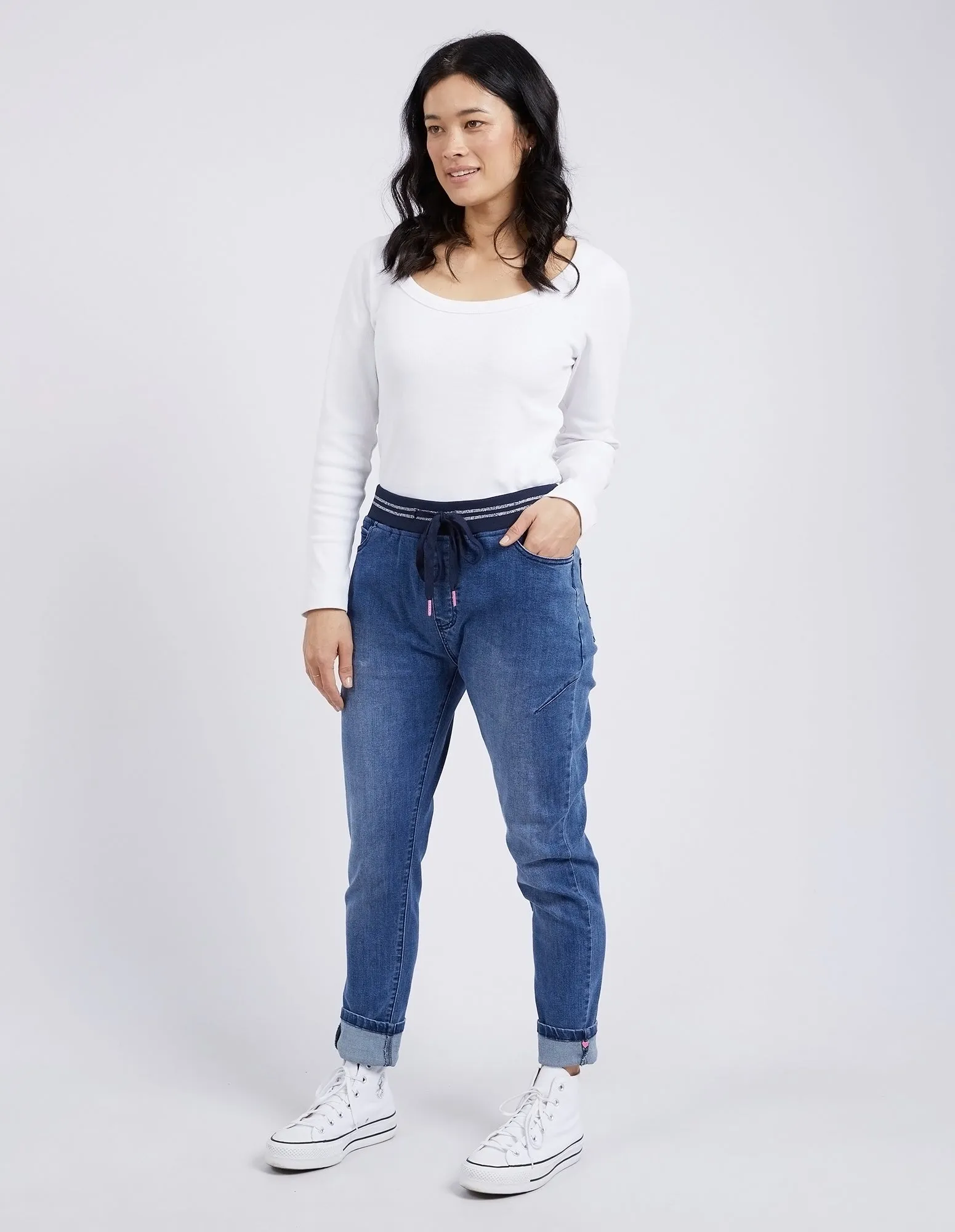 Melody Denim Jogger Dusty Blue