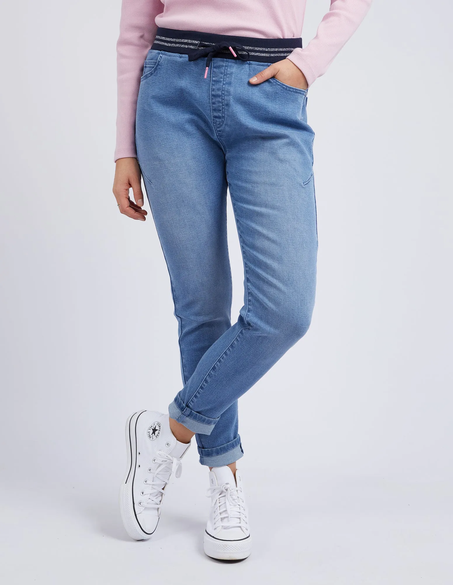 Melody Denim Jogger Light Blue