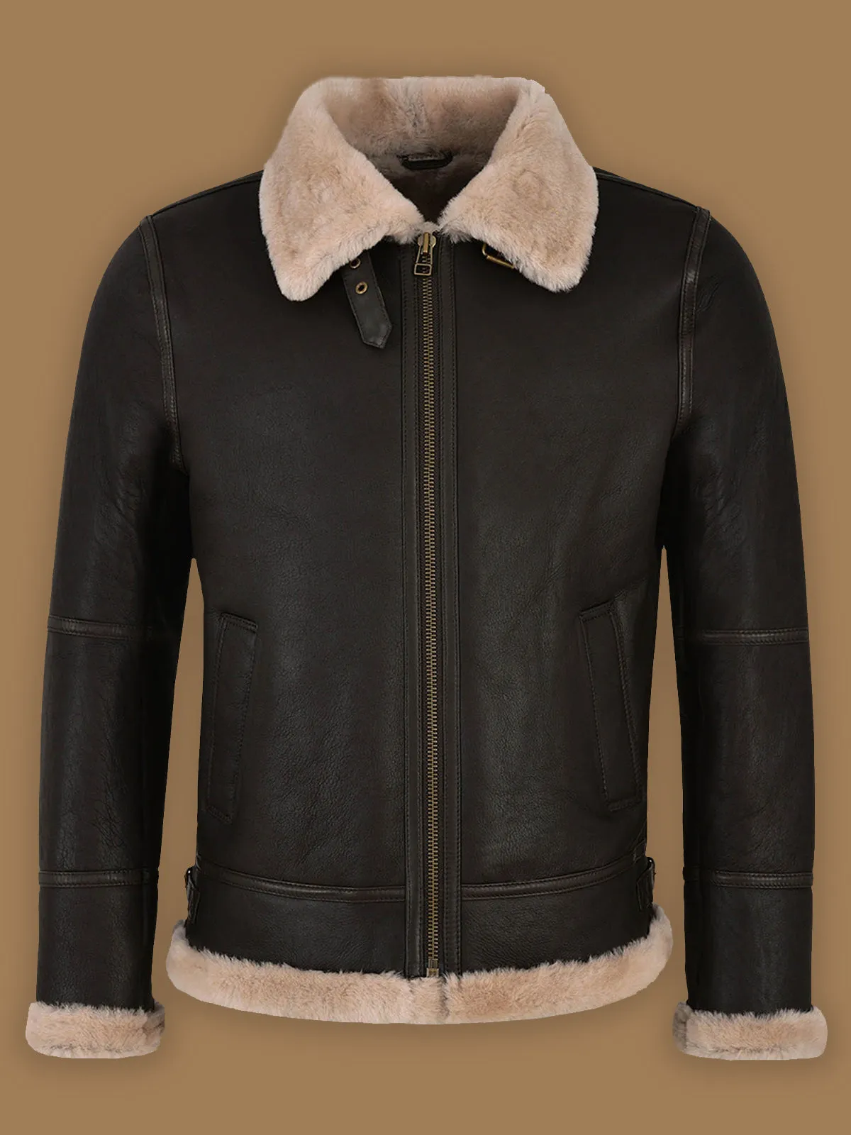 Men Black Sheepskin Jacket