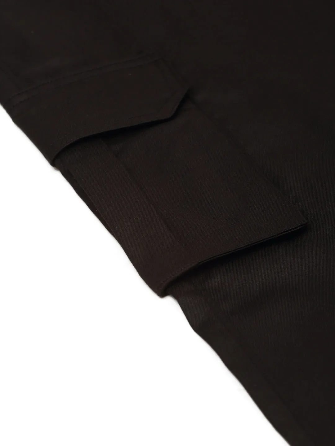 Men's Casual Cotton Solid Cargo Pants ( KGP 154 Black ) - Jainish