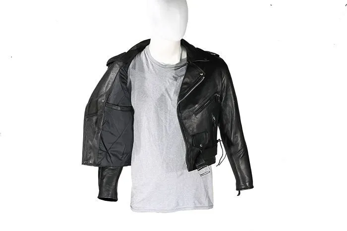 Mens Leather Motorcycle Jacket, MJ200-01-DL