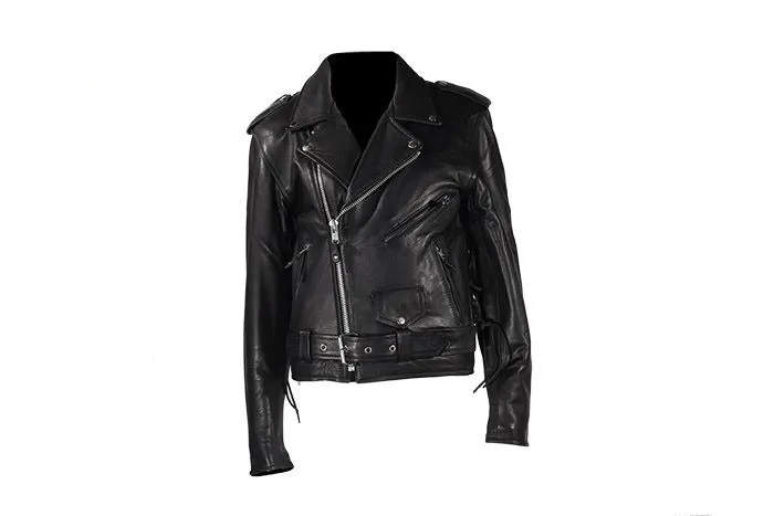 Mens Leather Motorcycle Jacket, MJ200-01-DL