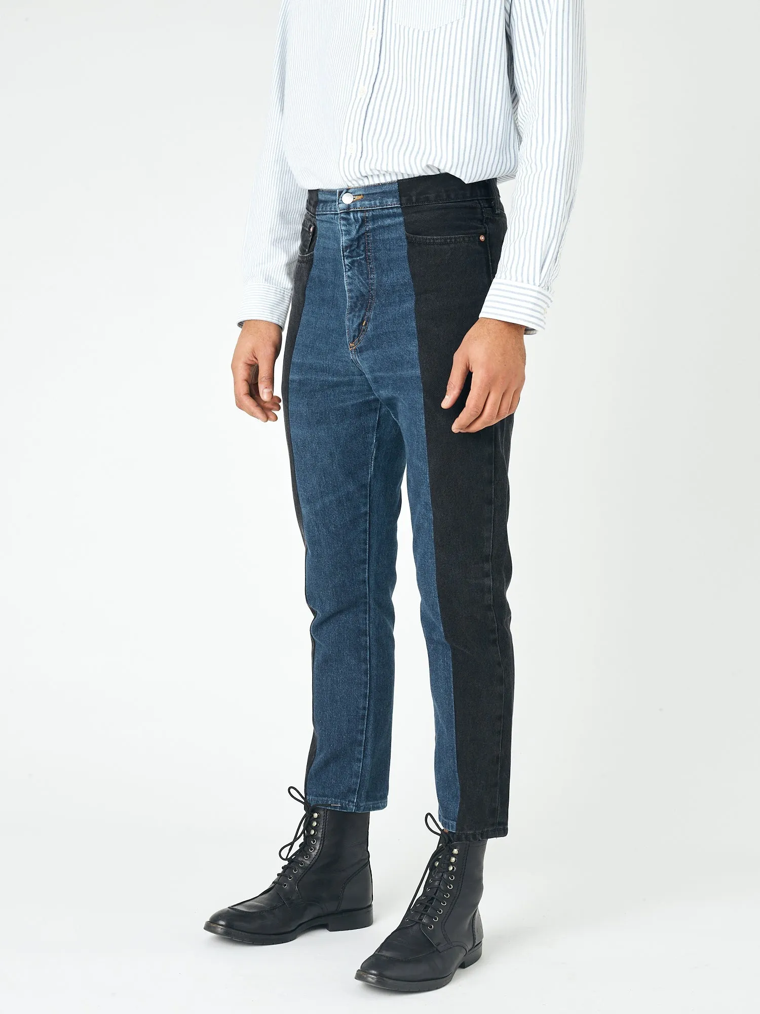 Men's Straight Leg Jean Black/Dark Blue