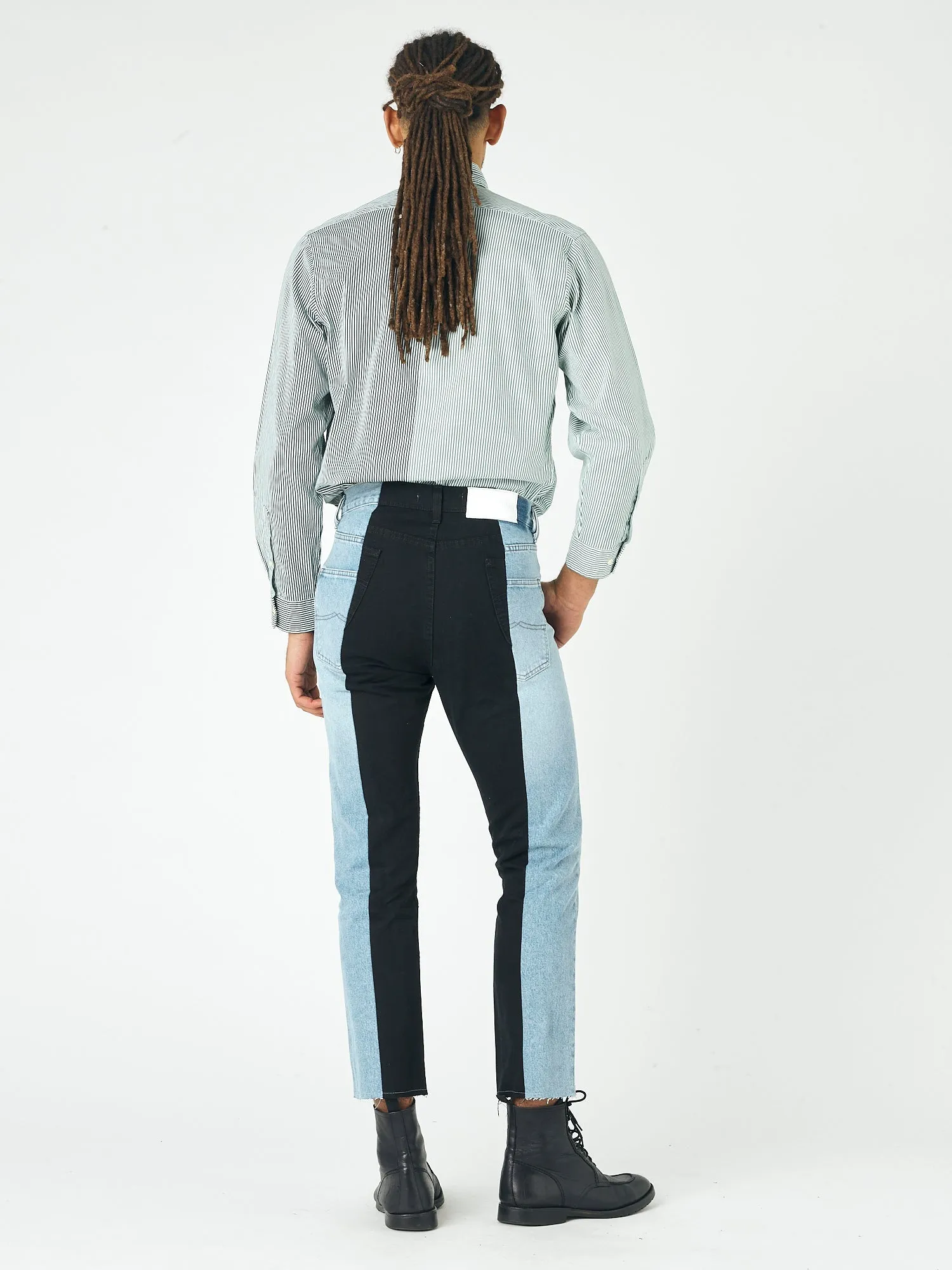 Men's Straight Leg Jean Light Blue/Black