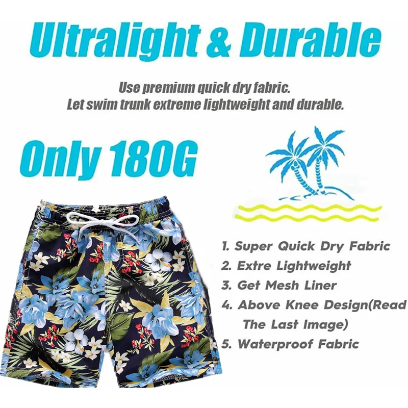 Men's Summer Quick Dry Funny Printing Beach Pants