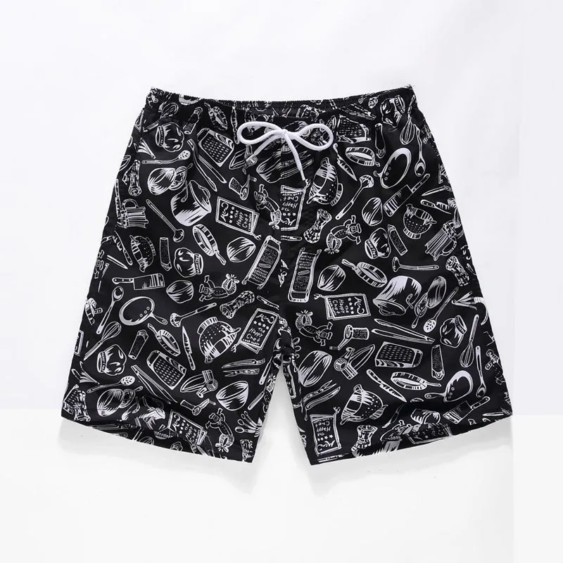 Men's Summer Quick Dry Funny Printing Beach Pants