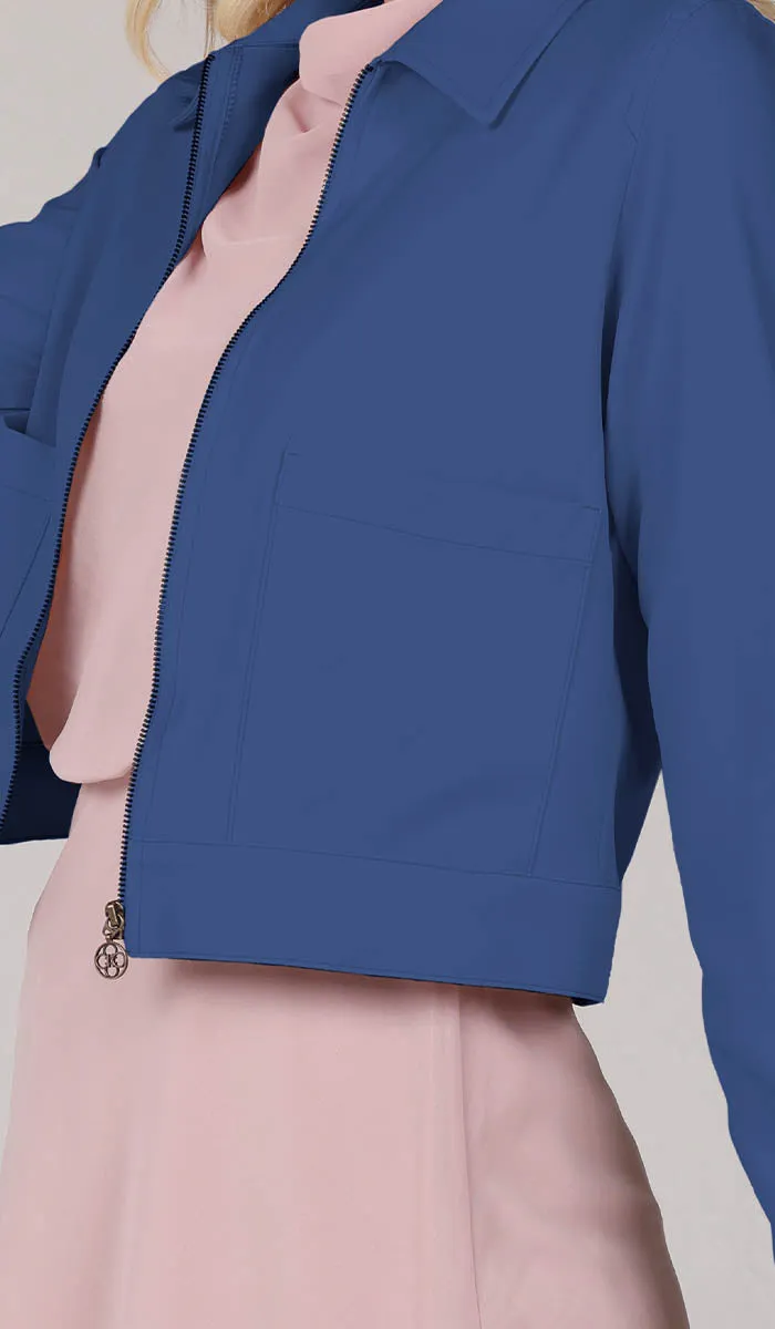 Mia Zipper Front Jacket - Indigo