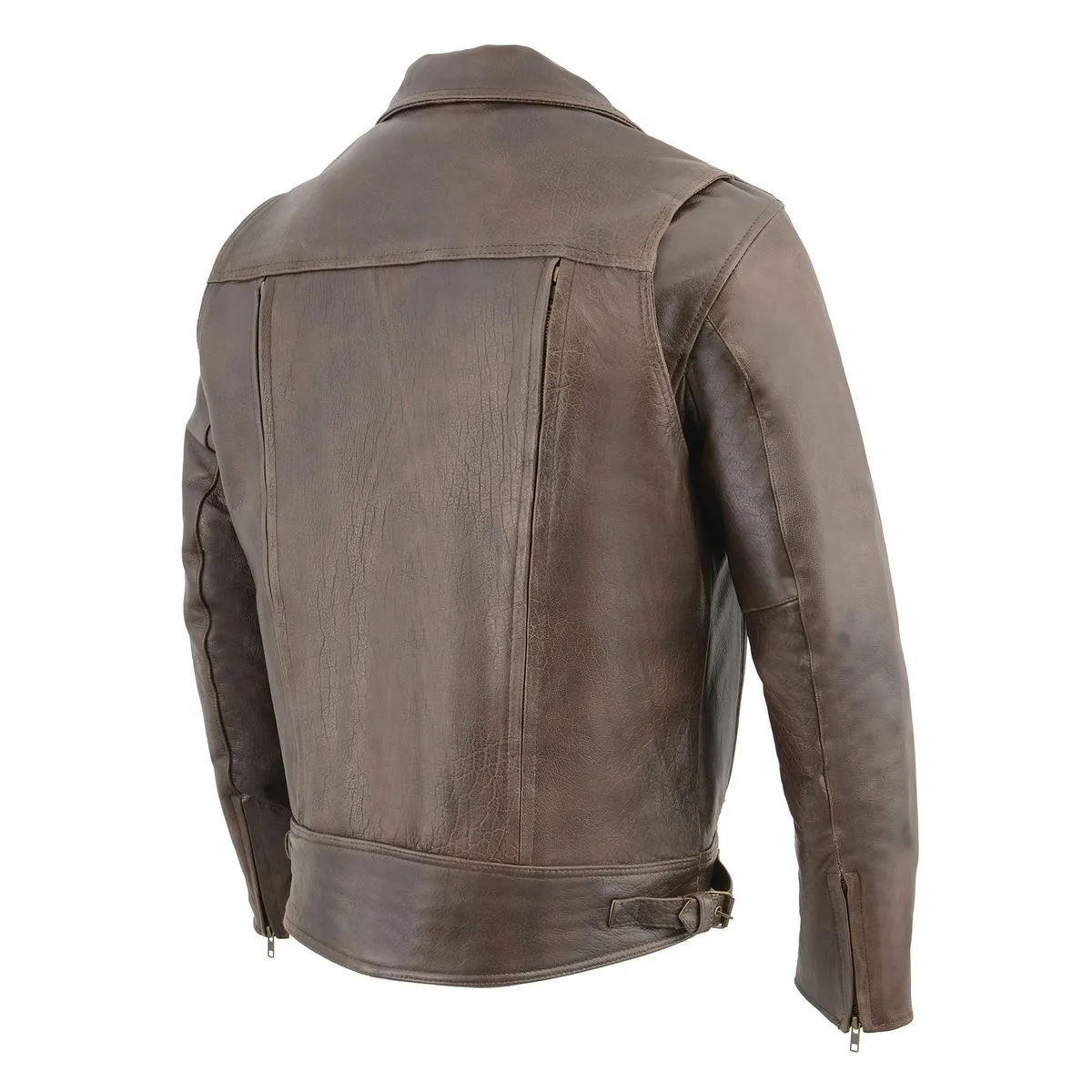 Milwaukee Leather MLM1522 Men's ‘Vented’ Retro Brown Leather