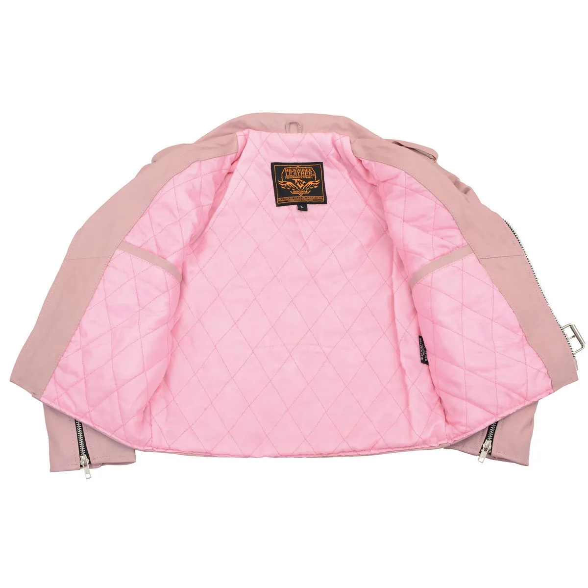 Milwaukee Leather SH2010 Girls Toddler Classic Style Pink Leather Motorcycle Jacket