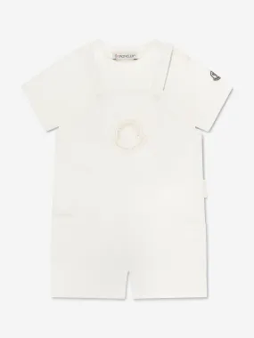 Moncler Enfant Baby Girls Logo Romper in Ivory