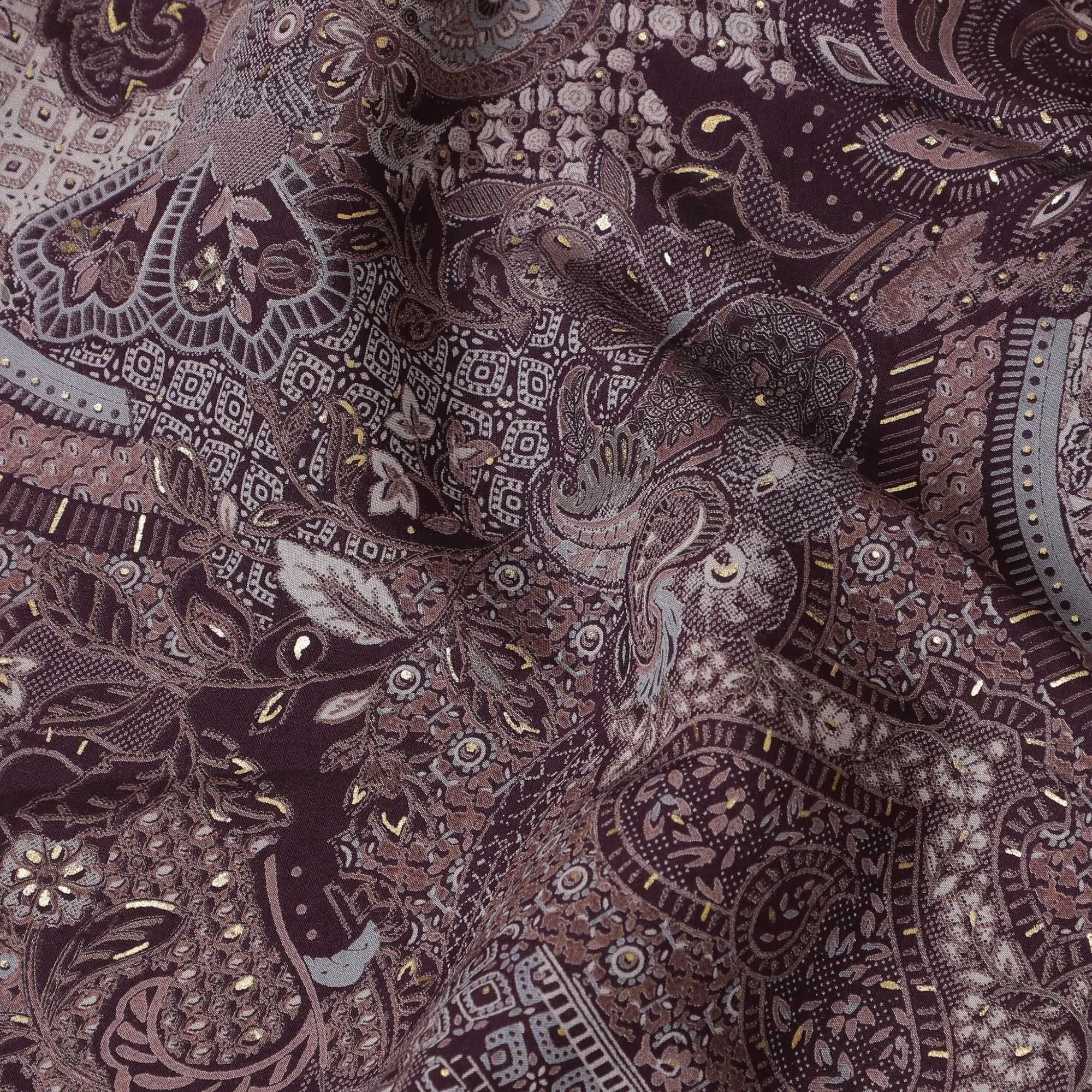 Mystic Paisley Viscose Fabric - 110cm Width, Exquisite Detailing, Buy Online by the Meter-D18018