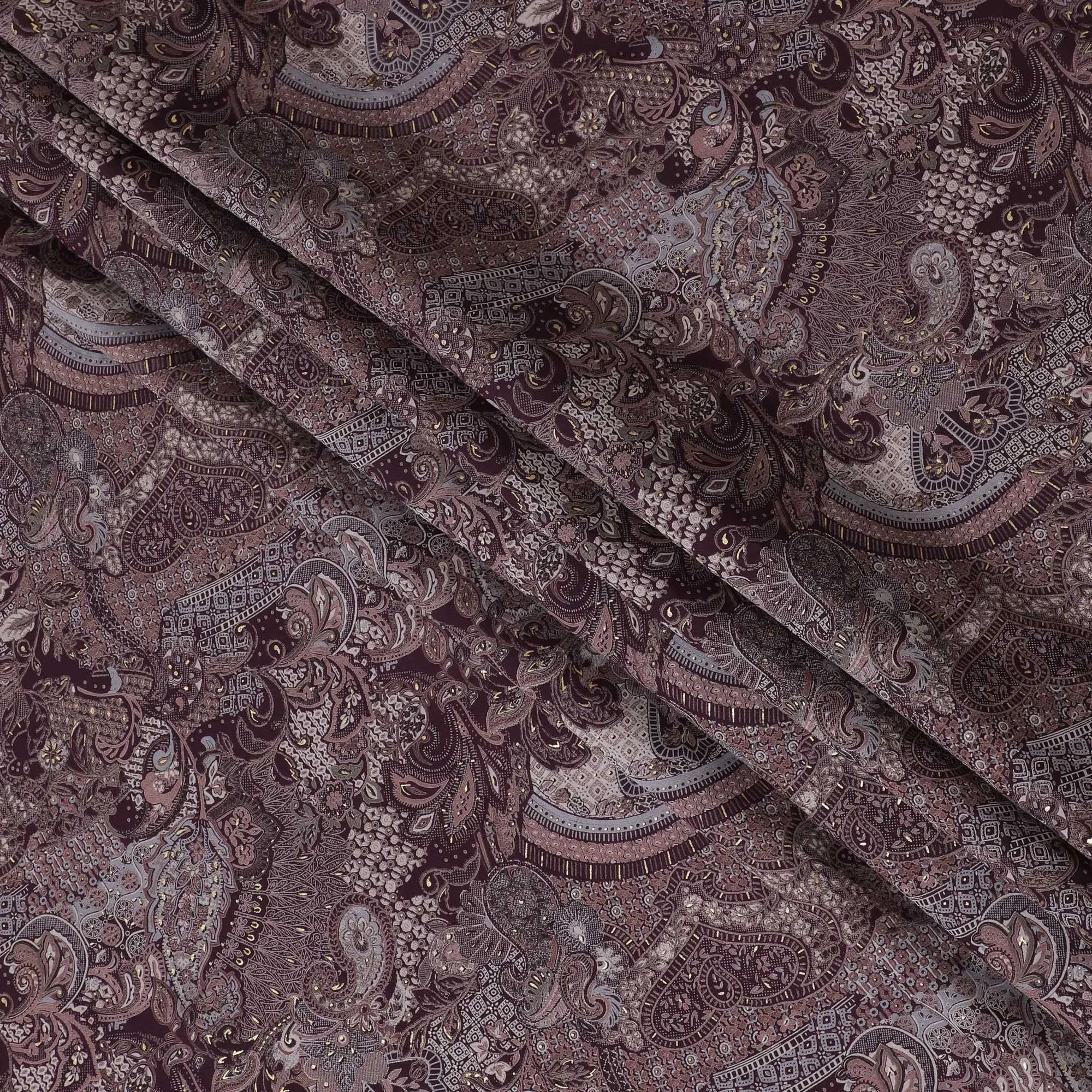 Mystic Paisley Viscose Fabric - 110cm Width, Exquisite Detailing, Buy Online by the Meter-D18018