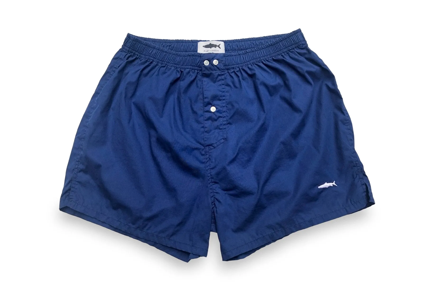 Navy Blue Cotton Boxer Shorts