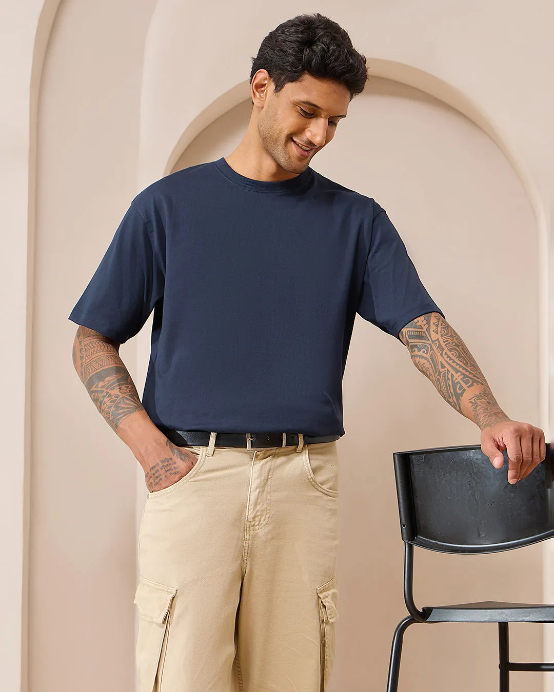 Navy Blue  Oversized T-Shirt