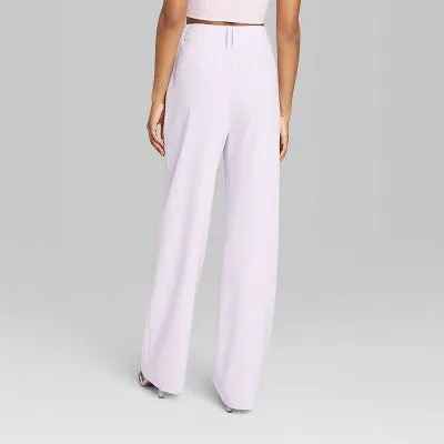 New - Women's Wide Leg Trousers - Wild Fable Lavender 12