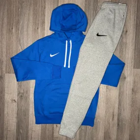 Nike Park Hoodie & Joggers Set - Royal Blue / Grey