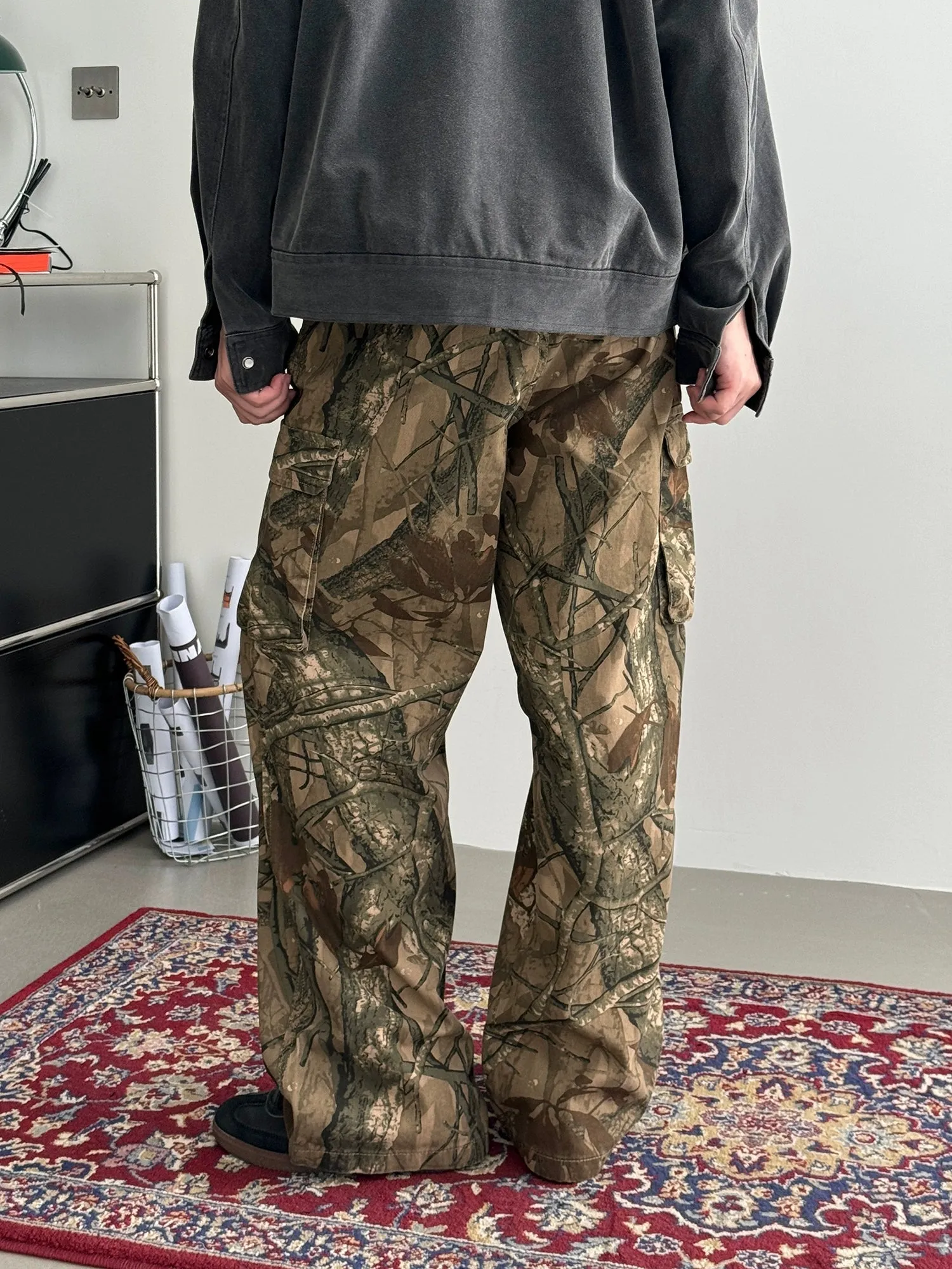 Nine Camouflage Baggy Fit Cargo Pants