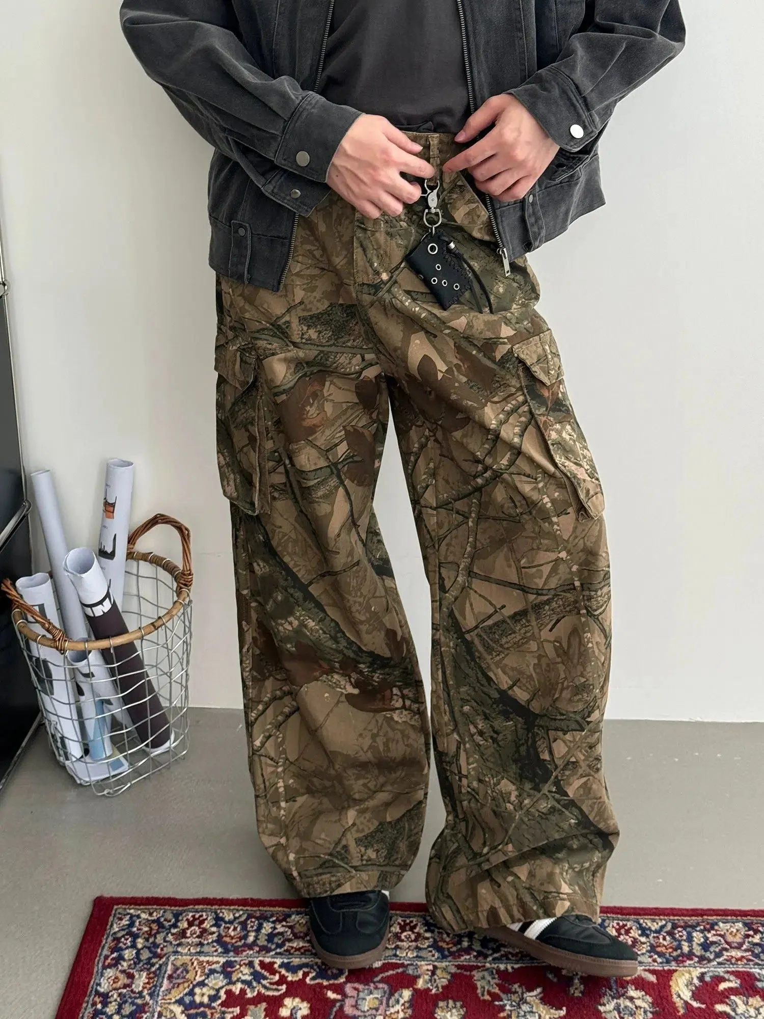 Nine Camouflage Baggy Fit Cargo Pants