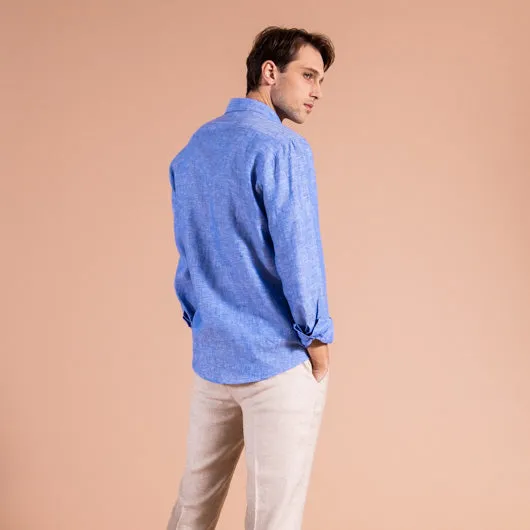 Oasis Lagoon Blue Linen Shirt