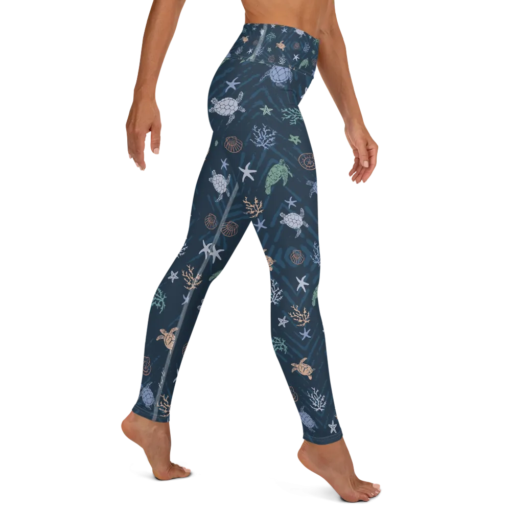 Ocean of Turtles Leggings - High Waist