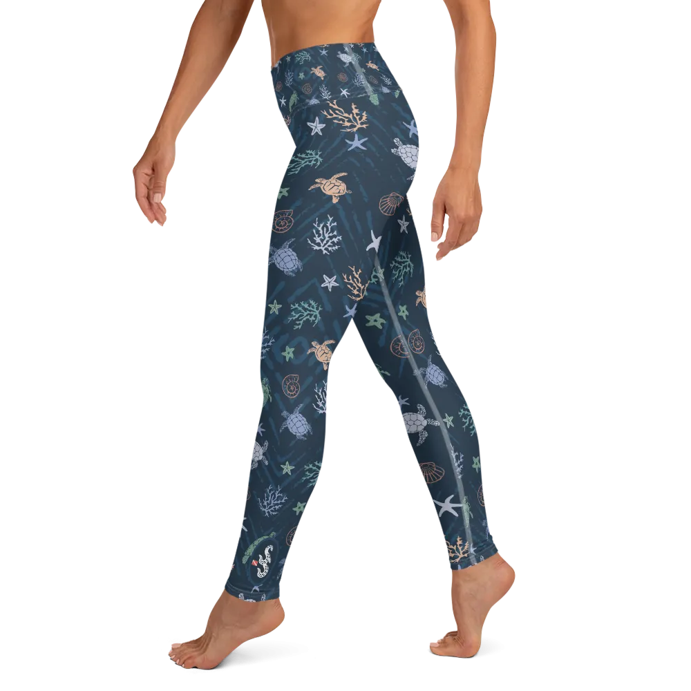 Ocean of Turtles Leggings - High Waist