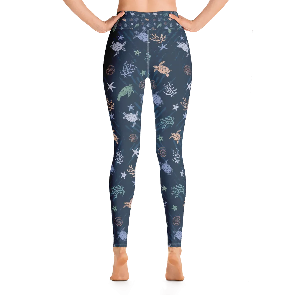 Ocean of Turtles Leggings - High Waist