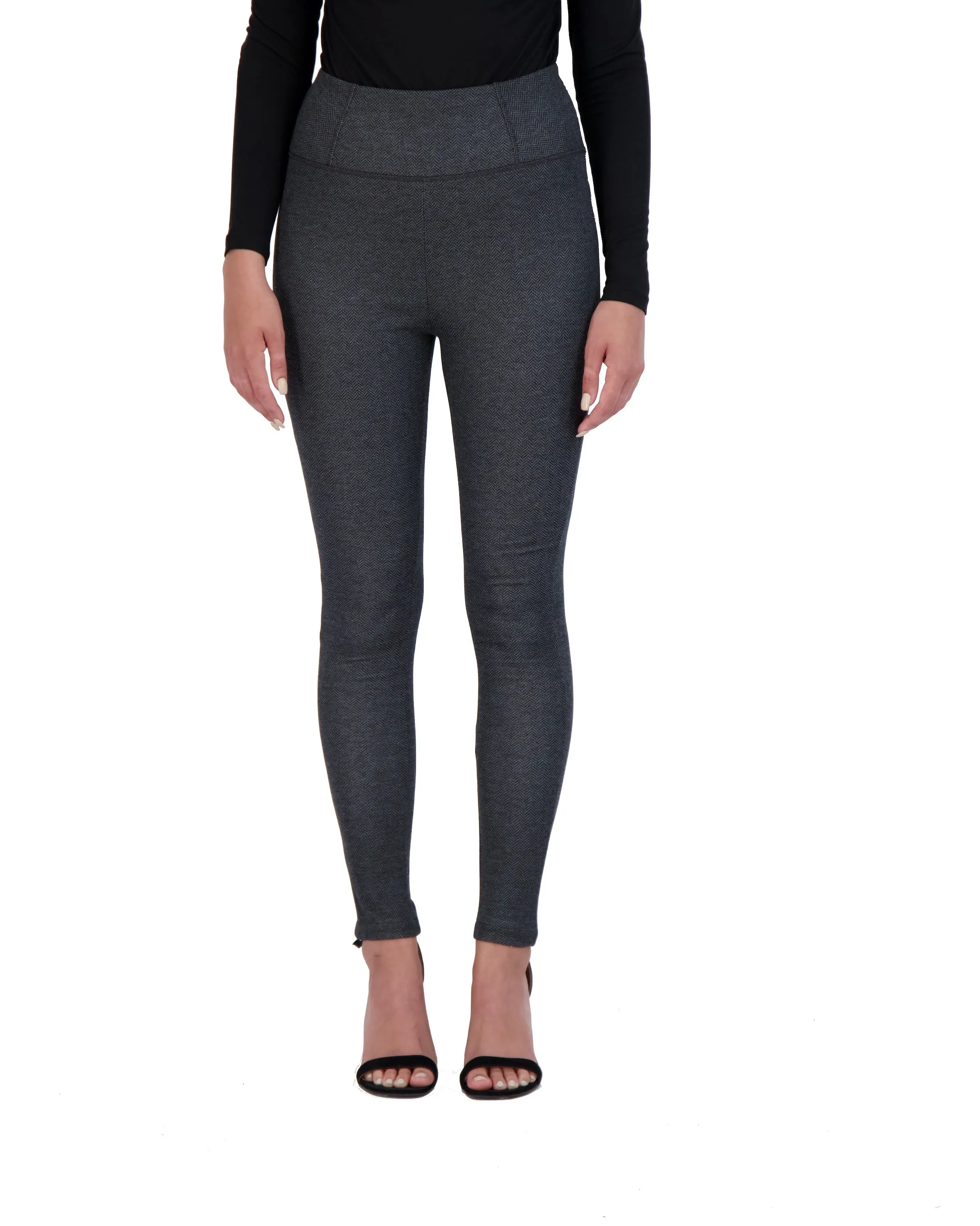 Ookie & Lala High Waisted Knit Legging w/Herringbone Pattern