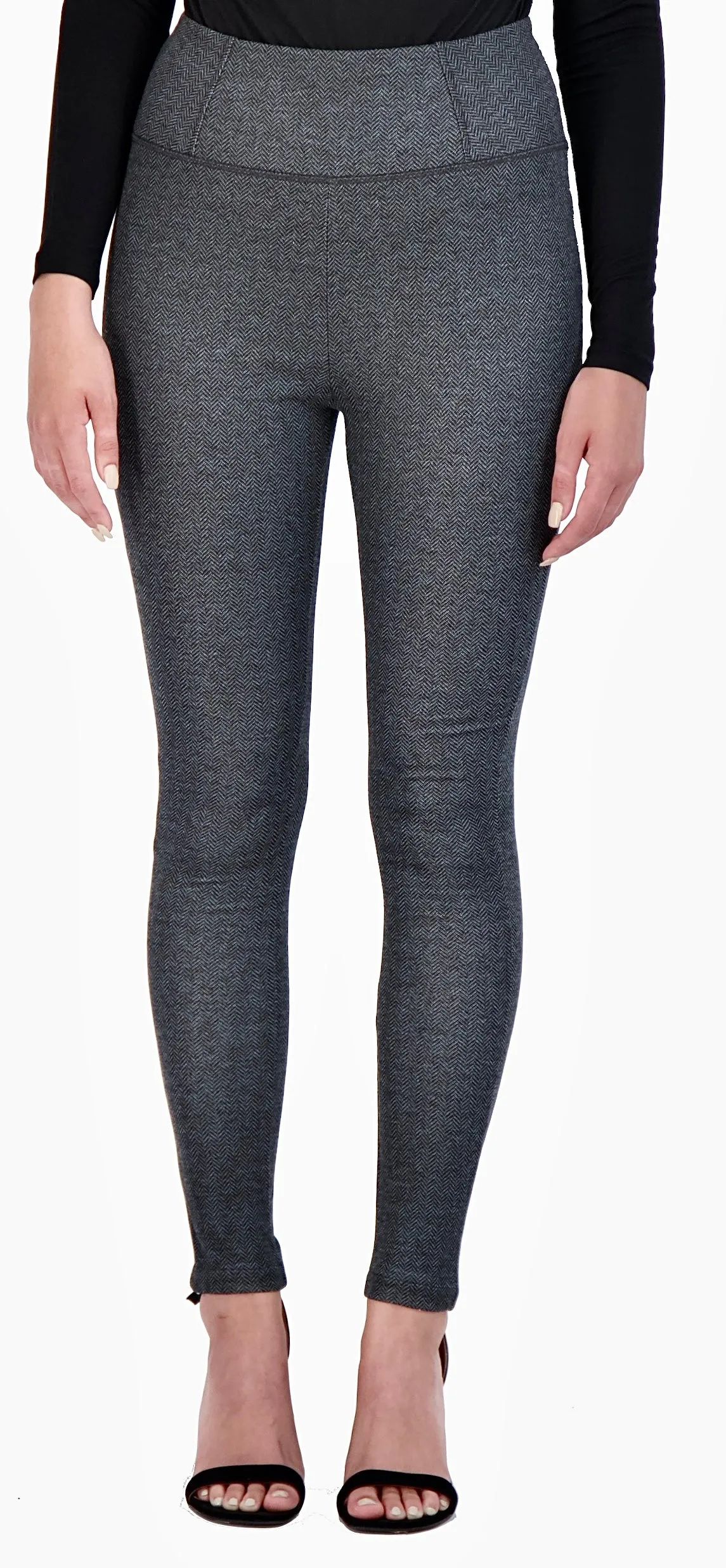 Ookie & Lala High Waisted Knit Legging w/Herringbone Pattern